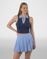Women's Flyer Sleeveless Split Neck Crop Polo