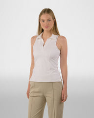 Women's Pure Sleeveless Split Neck Polo