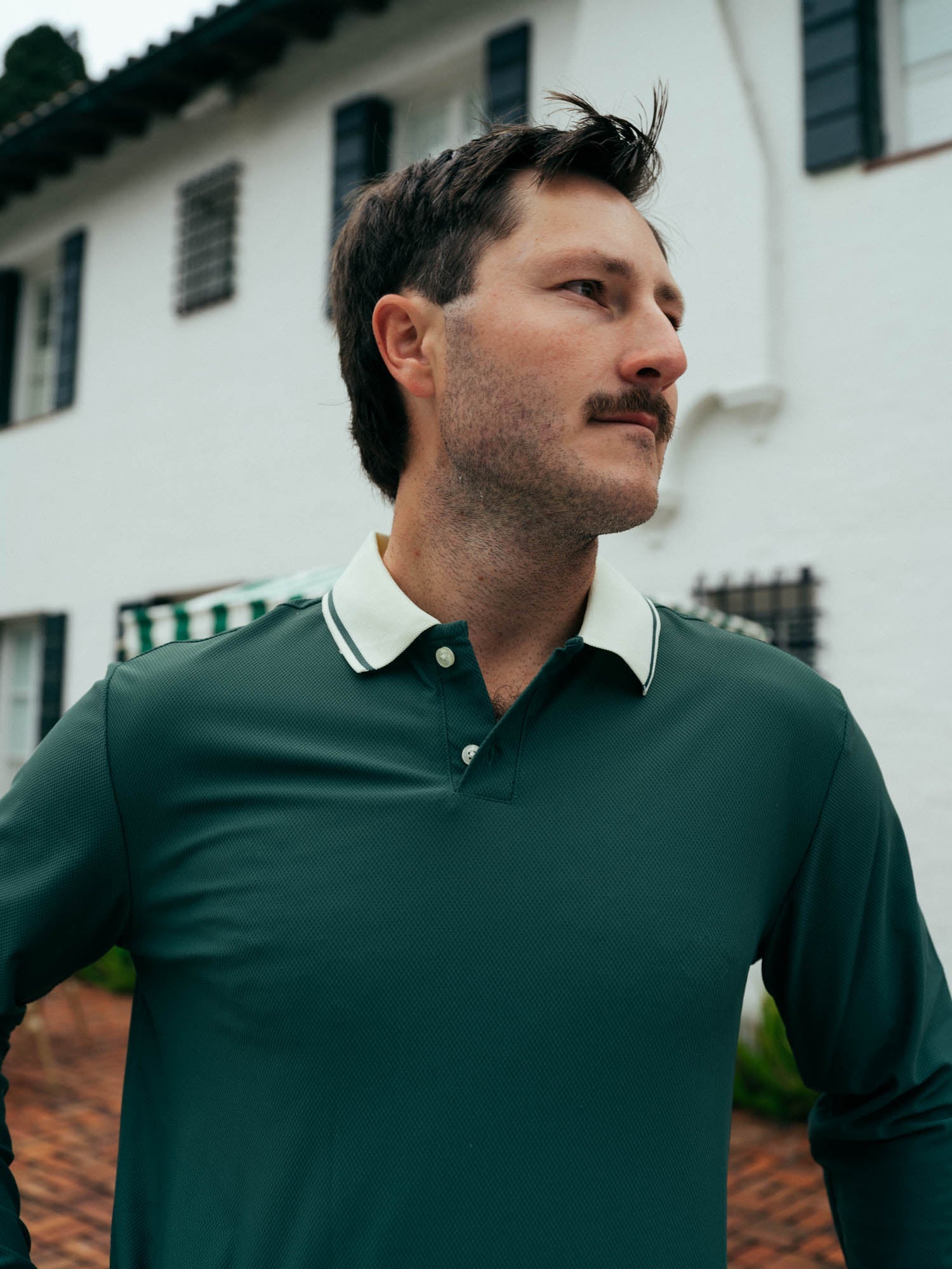 Born To Golf Long Sleeve Textured Polo