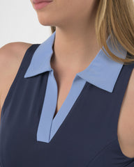 Women's Flyer Sleeveless Split Neck Crop Polo