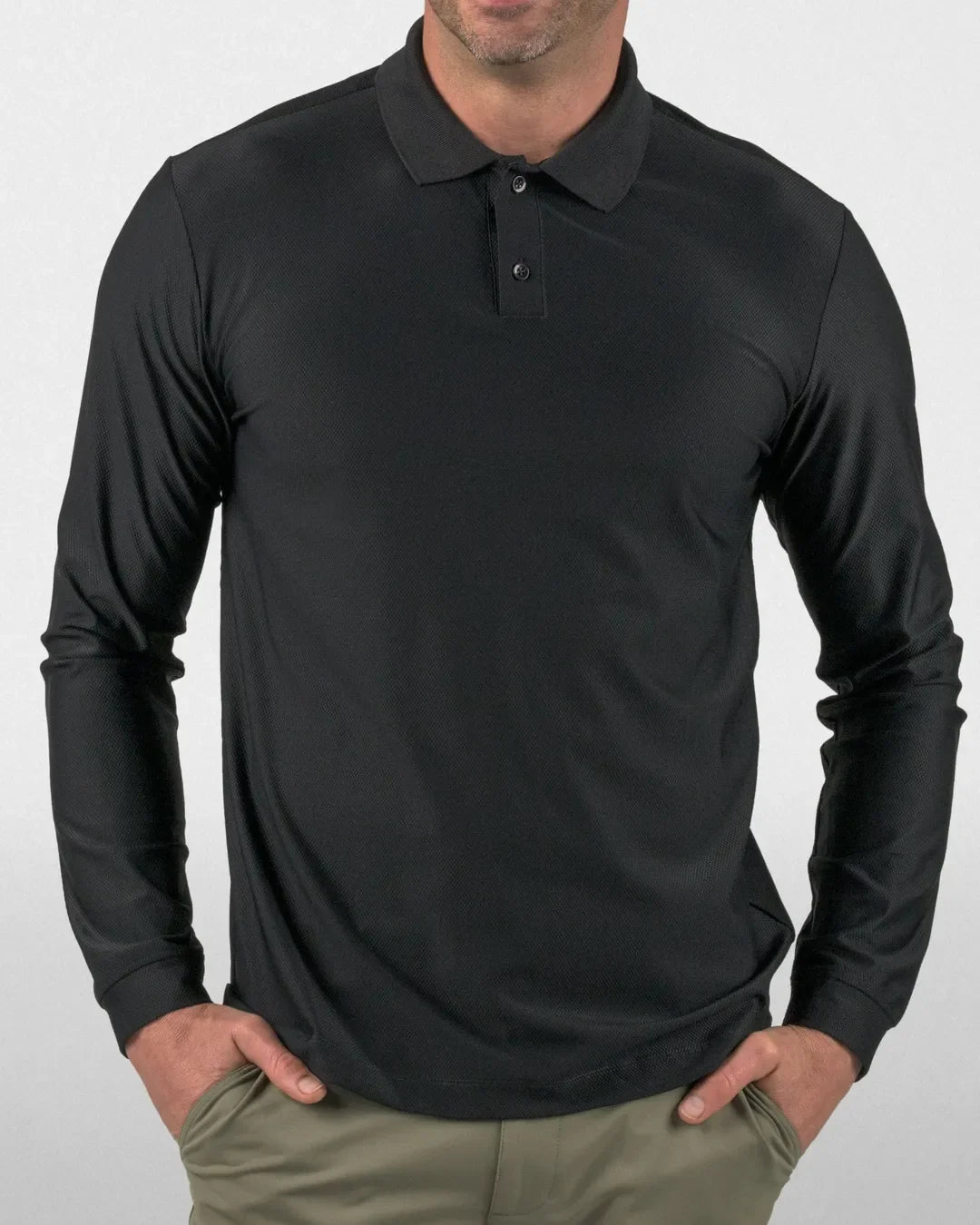 Drive Long Sleeve Textured Polo
