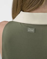 Women's Valid Sleeveless Split Neck Polo