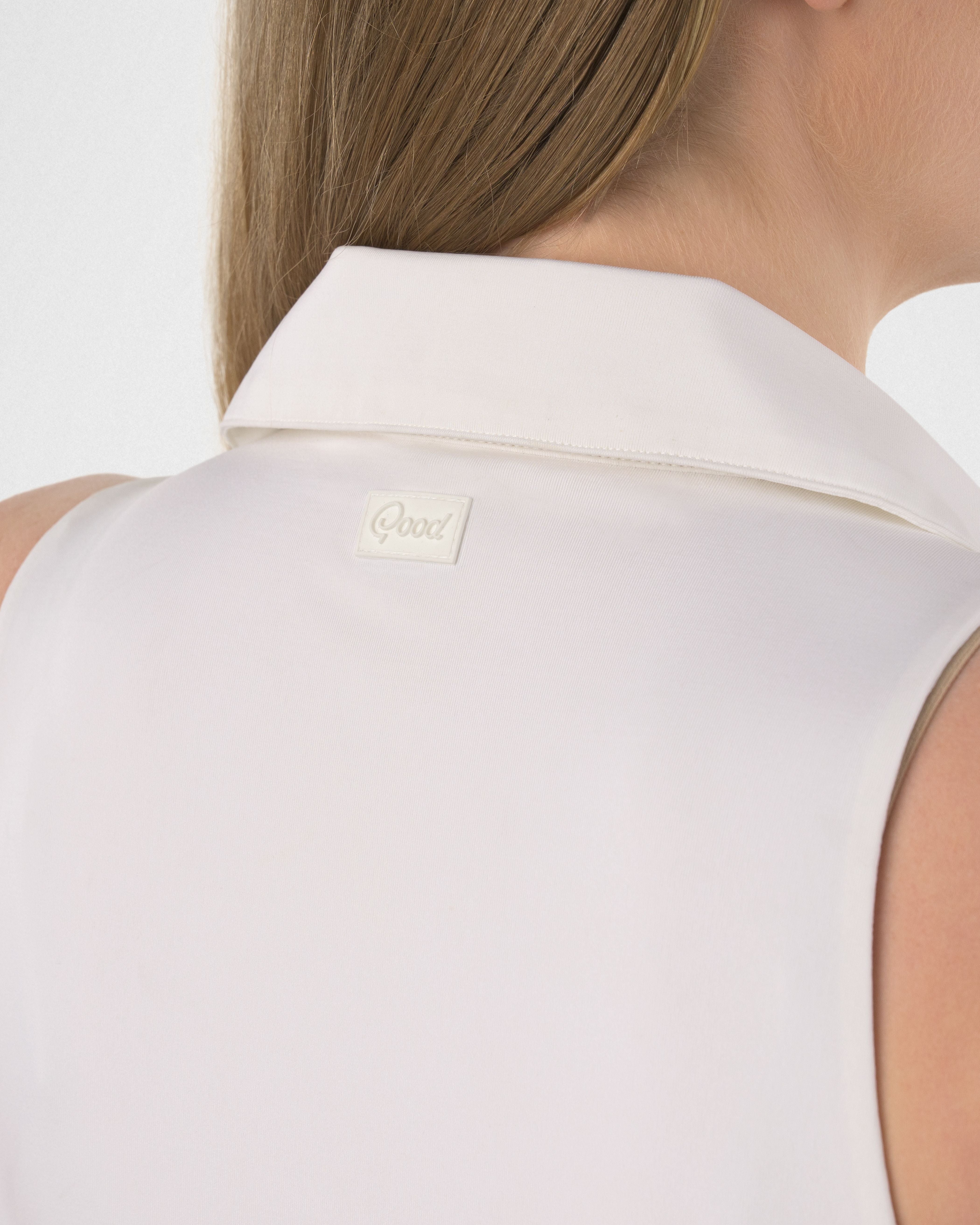 Women's Pure Sleeveless Split Neck Polo