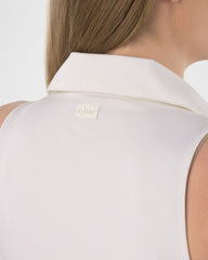 Women's Pure Sleeveless Split Neck Polo
