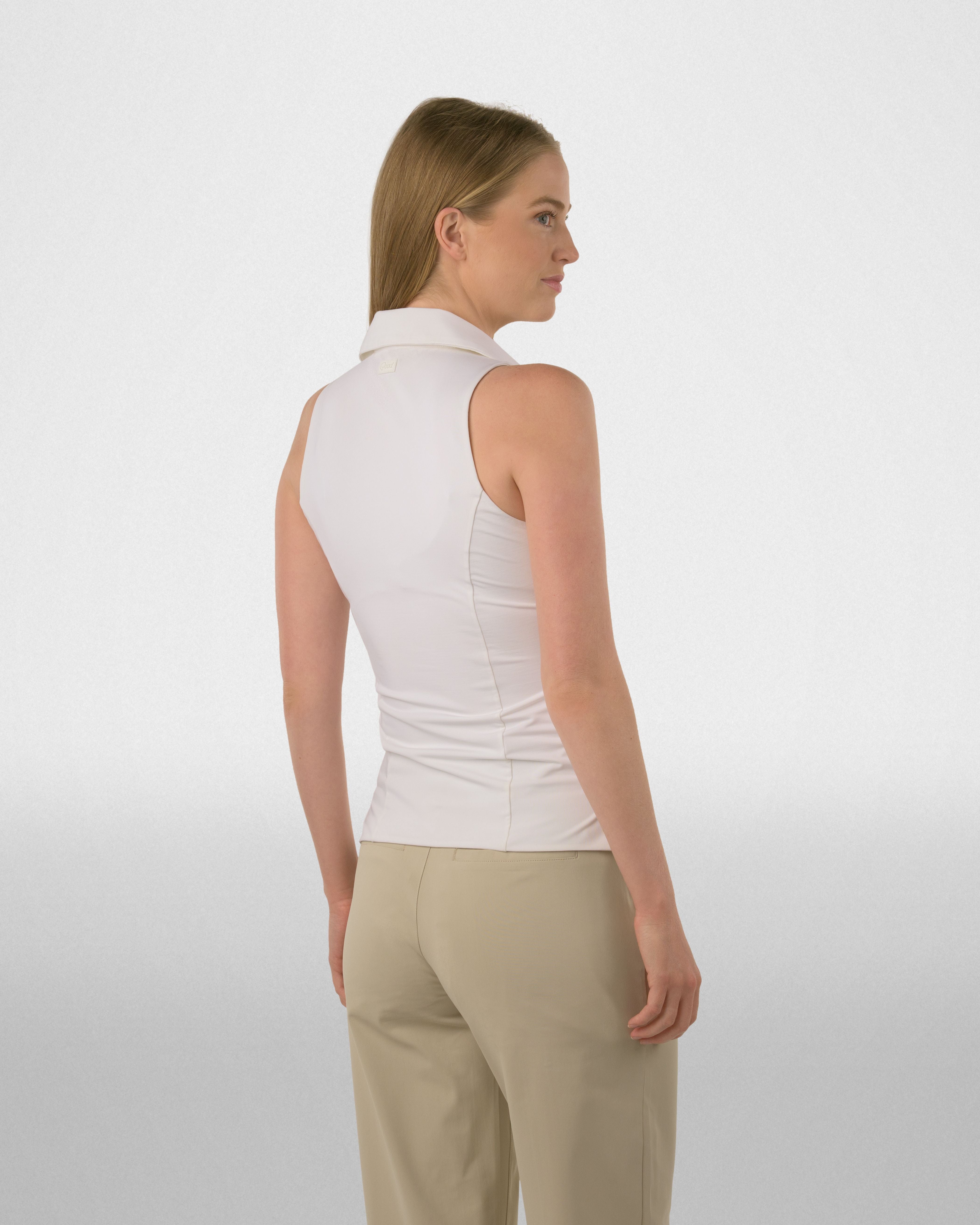 Women's Pure Sleeveless Split Neck Polo